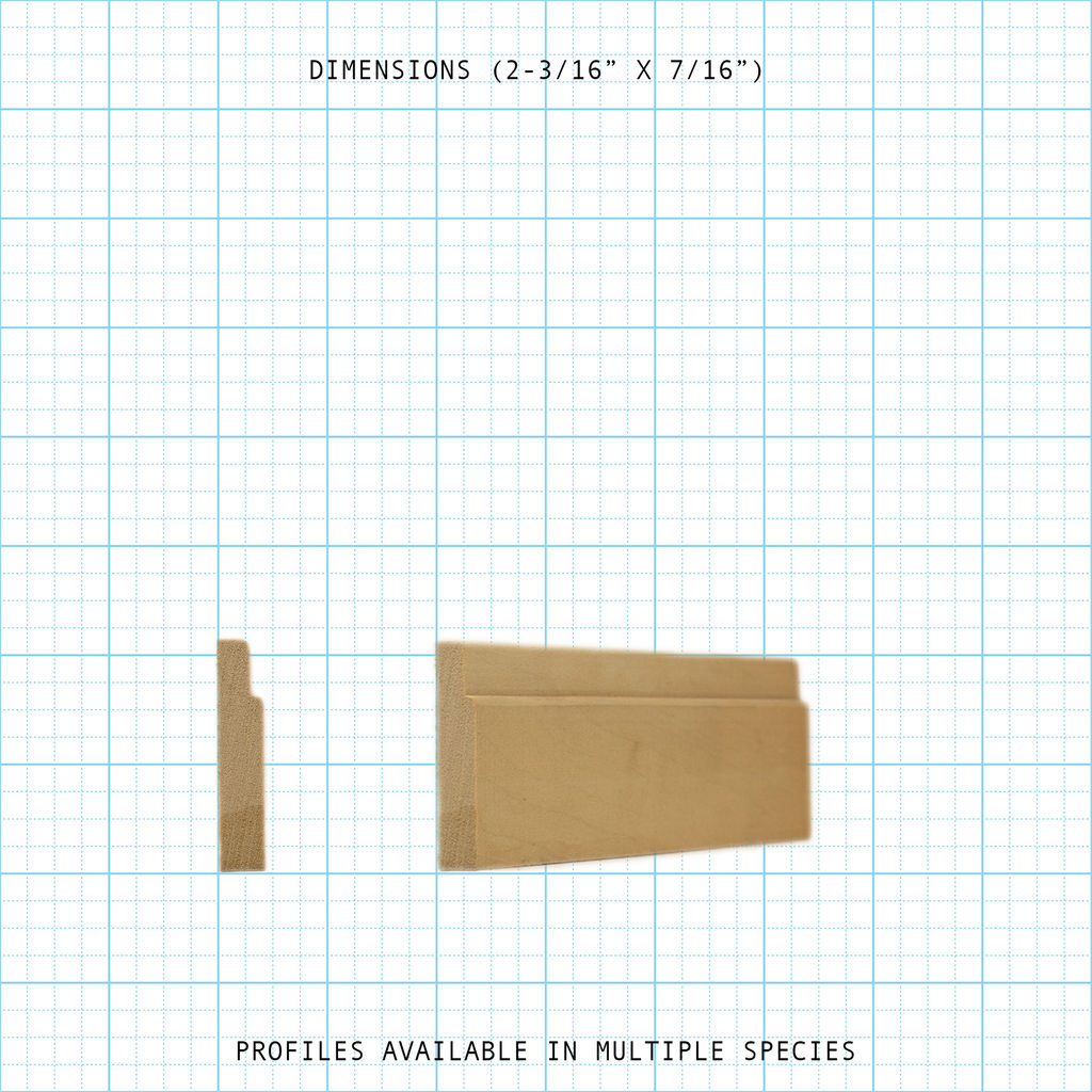 Wooden bead cove molding profile with dimensions 2-3/16" x 7/16".