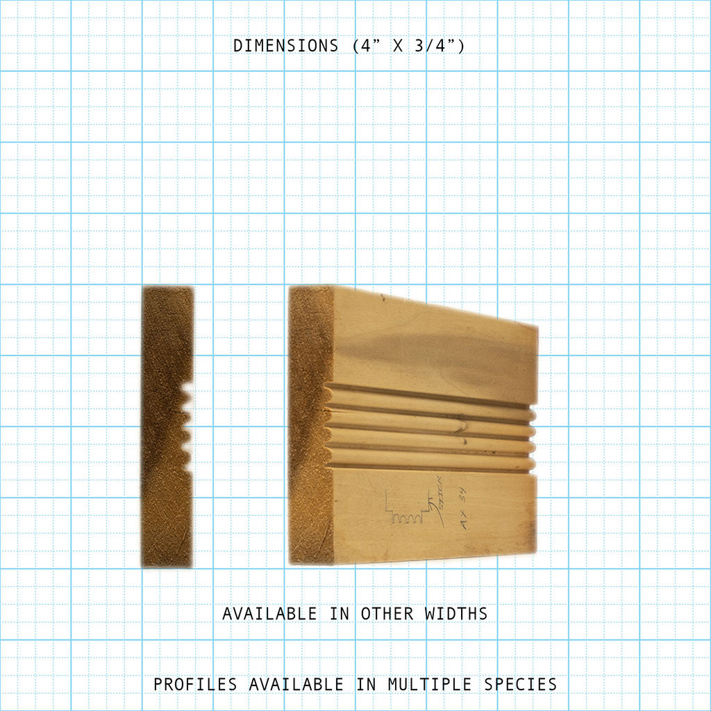4x3/4 inch wood molding with bead cove profile