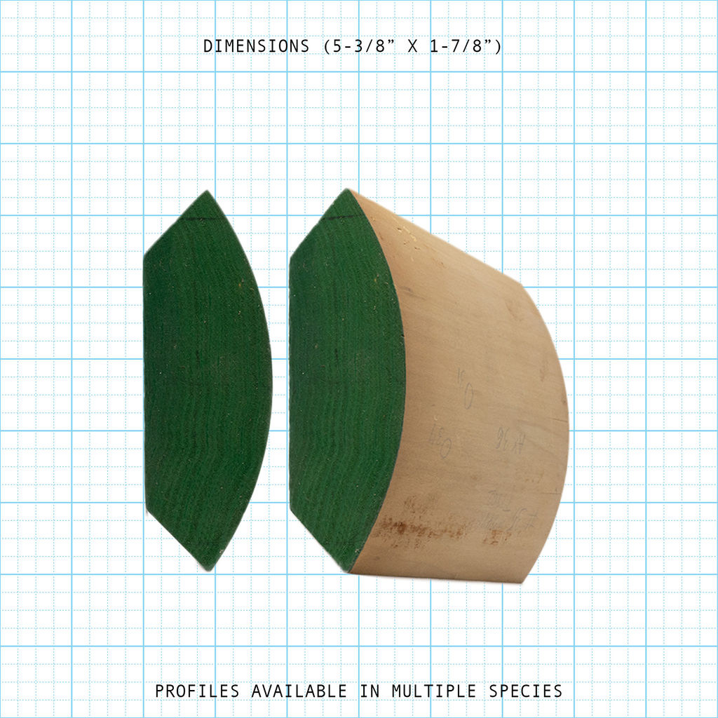 Crown wood molding profile diagram, 5-3/8" x 1-7/8" dimensions.