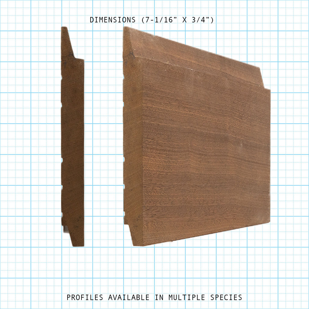 Exterior paneling molding profile diagram, 7-1/16" x 3/4" dimensions.