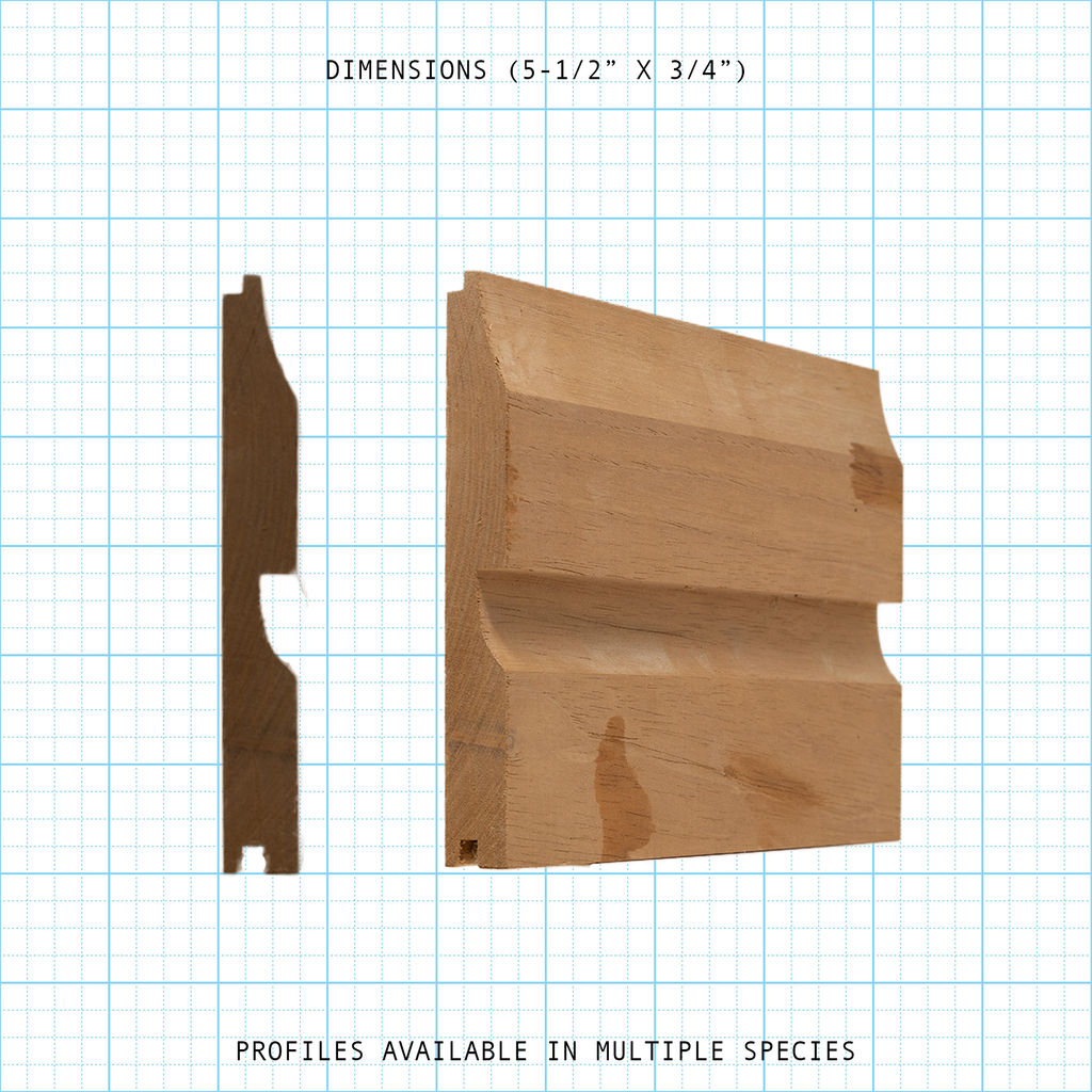 Exterior paneling molding profile diagram, 5-1/2" x 3/4" dimensions.