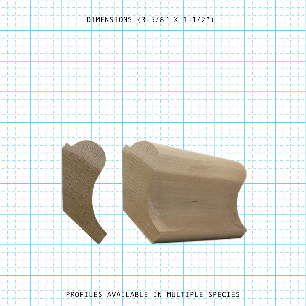Picture frame wood molding profile diagram, 5-5/8" x 1-1/2" dimensions.
