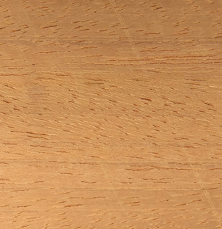Wood grain swatch sample of Jatoba wood showing light tan texture.